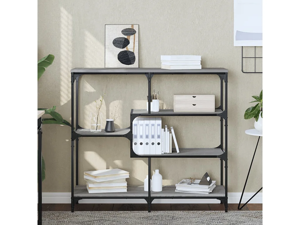 Console sonoma gris 103x32x95 cm bois d'ingénierie OFR97662 BonneVie Meuble