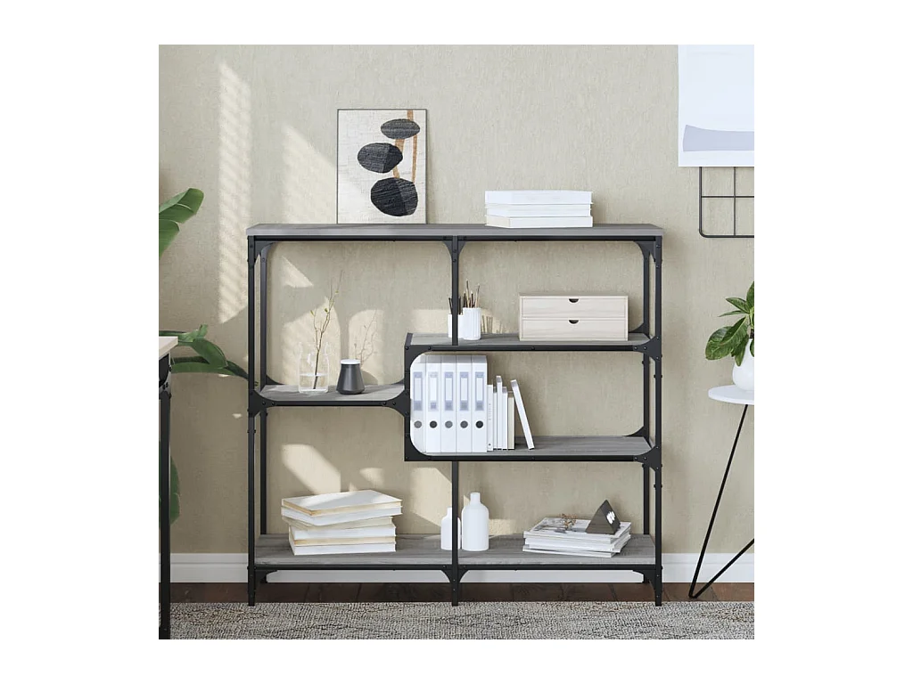 Console sonoma gris 103x32x95 cm bois d'ingénierie OFR97662 BonneVie Meuble