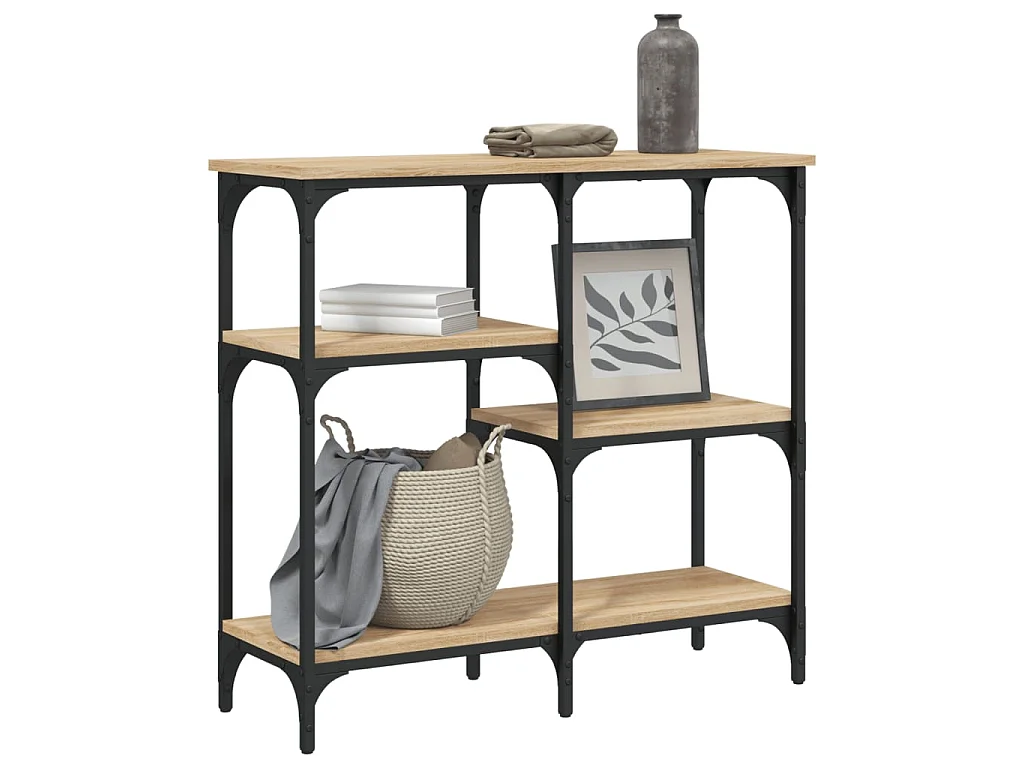 Console chêne sonoma 80x29x75 cm bois d'ingénierie OFR65067 BonneVie Meuble