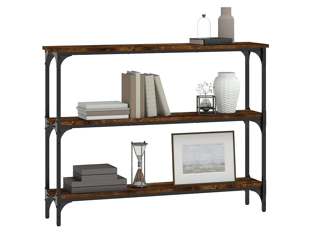 Console chêne fumé 100x22,5x75 cm bois d'ingénierie OFR39617 BonneVie Meuble