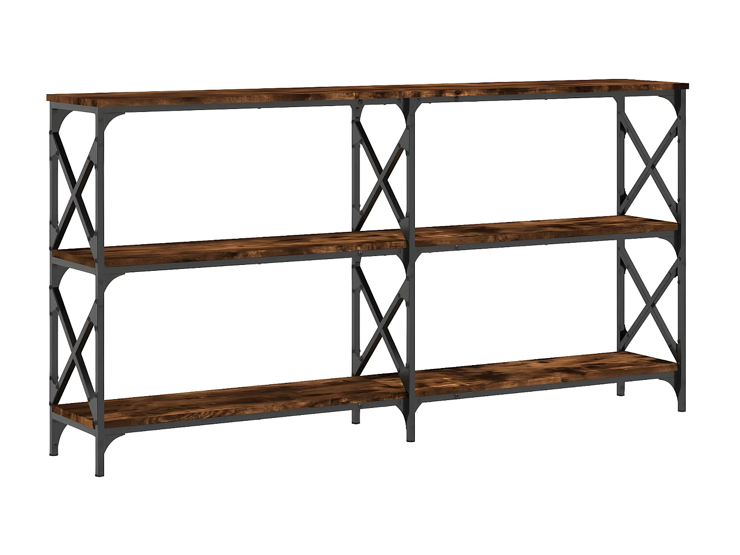 Console chêne fumé 156x28x80,5 cm bois d'ingénierie OFR43584 BonneVie Meuble