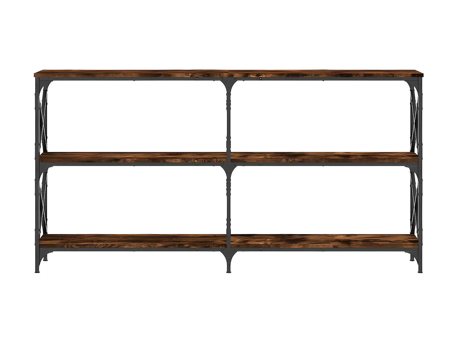 Console chêne fumé 156x28x80,5 cm bois d'ingénierie OFR43584 BonneVie Meuble