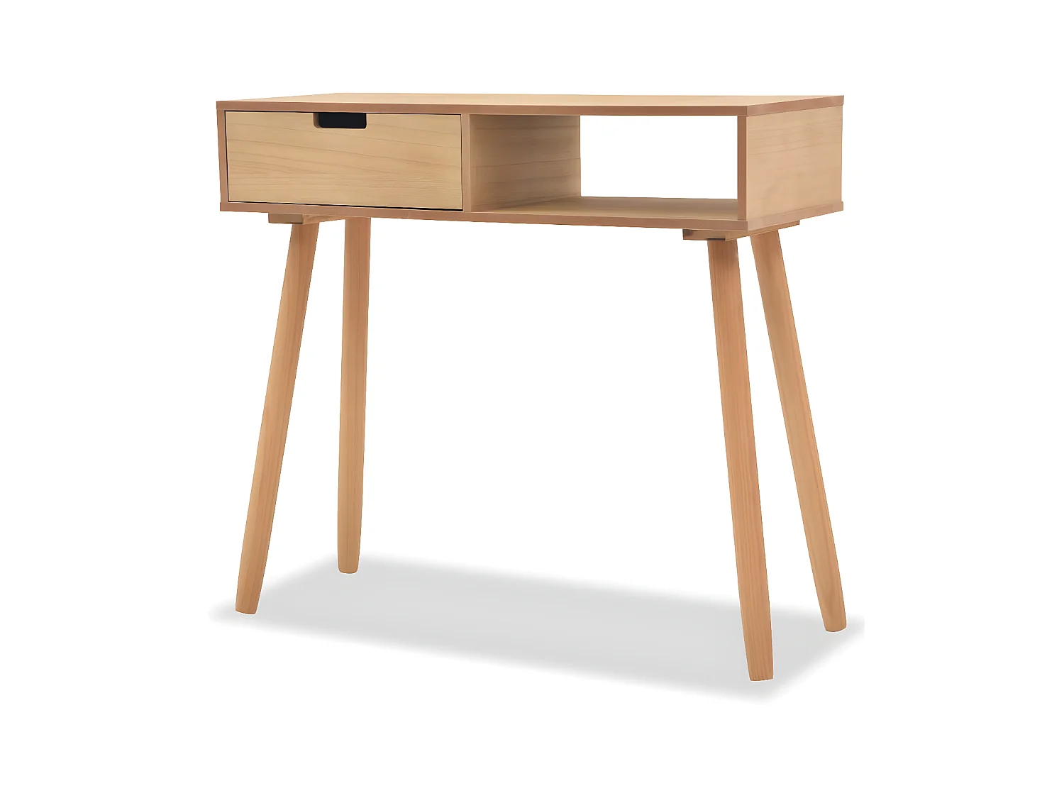 Console Bois de pin massif 80 x 30 x 72 cm Marron OFR28210 BonneVie Meuble