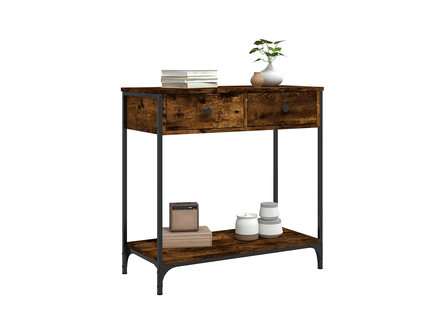 Konsolentisch,Flurtisch Räuchereiche 75x34,5x75 cm Holzwerkstoff -gkd715456