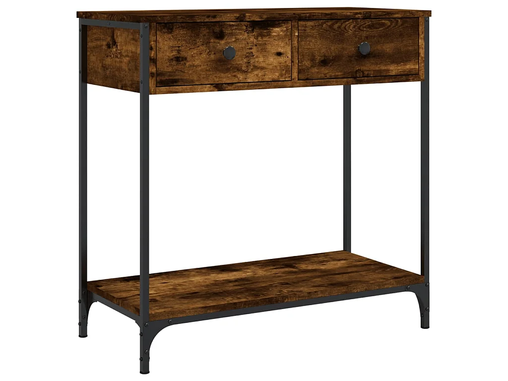 Console chêne fumé 75x34,5x75 cm bois d'ingénierie OFR21757 BonneVie Meuble