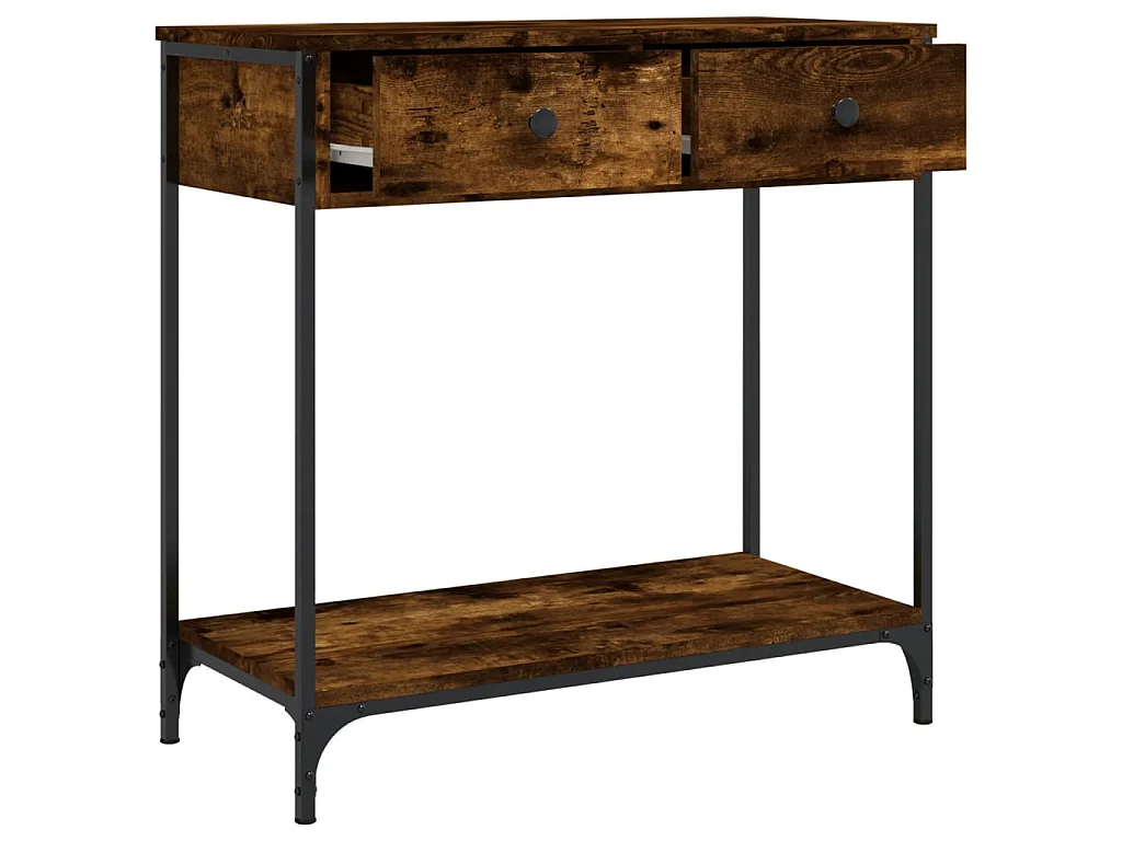 Console chêne fumé 75x34,5x75 cm bois d'ingénierie OFR21757 BonneVie Meuble