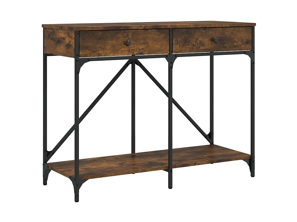 Console chêne fumé 100x39x78,5 cm bois d'ingénierie OFR53988 BonneVie Meuble