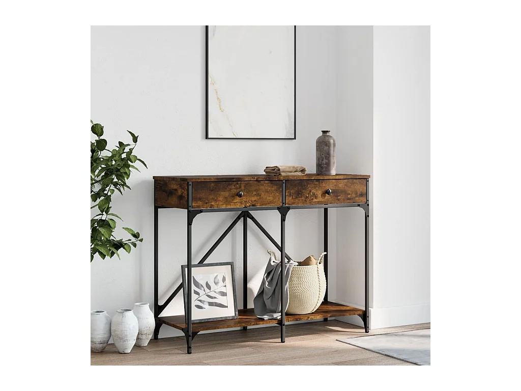 Wandtafel 100x39x78,5 cm bewerkt hout gerookt eikenkleurig NL261982