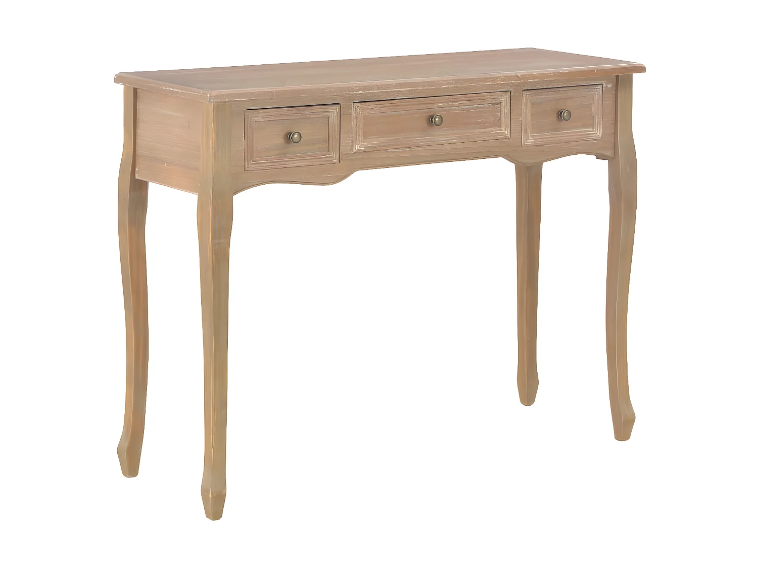 Console et coiffeuse avec 3 tiroirs Marron OFR28493 BonneVie Meuble