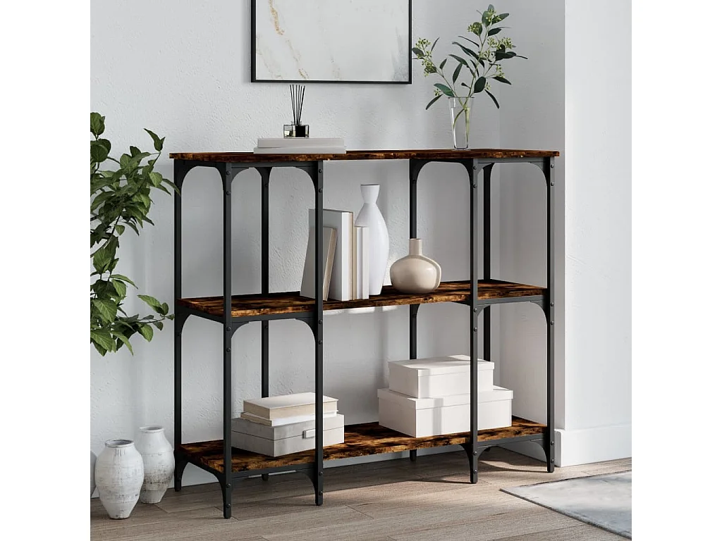 Console chêne fumé 102x35x90 cm bois d'ingénierie OFR66086 BonneVie Meuble