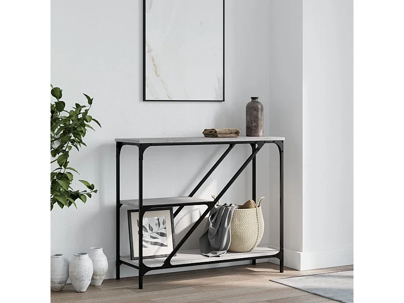 Mesa consola madera de ingeniería gris Sonoma 88,5x30x75 cm ES957341