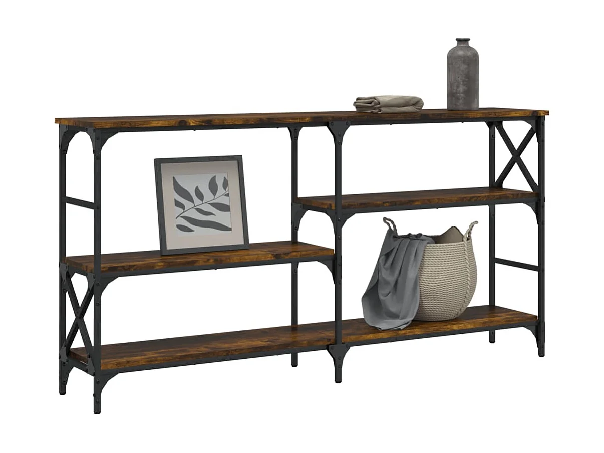 Mesa consola madera de ingeniería roble ahumado 150x29x76,5 cm ES919884