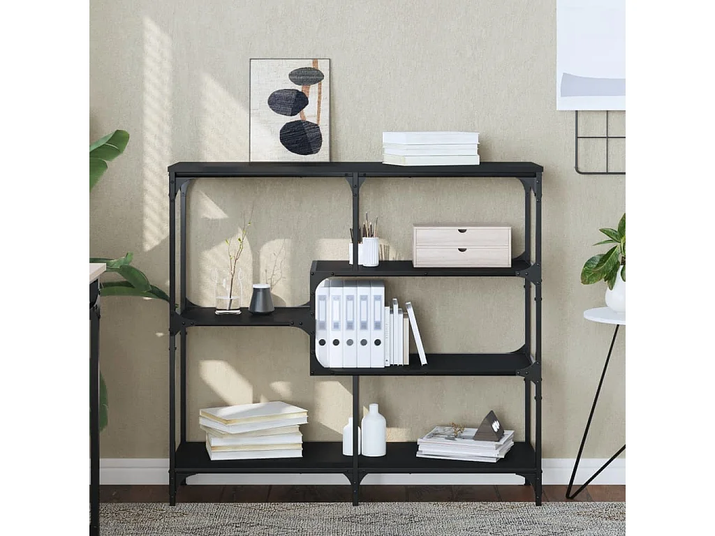 Mesa consola madera contrachapada negro 103x32x95 cm ES214192