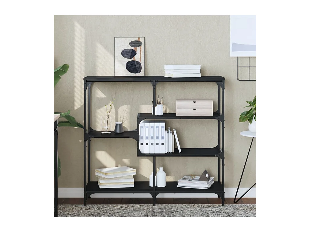 Console noir 103x32x95 cm bois d'ingénierie OFR40214 BonneVie Meuble