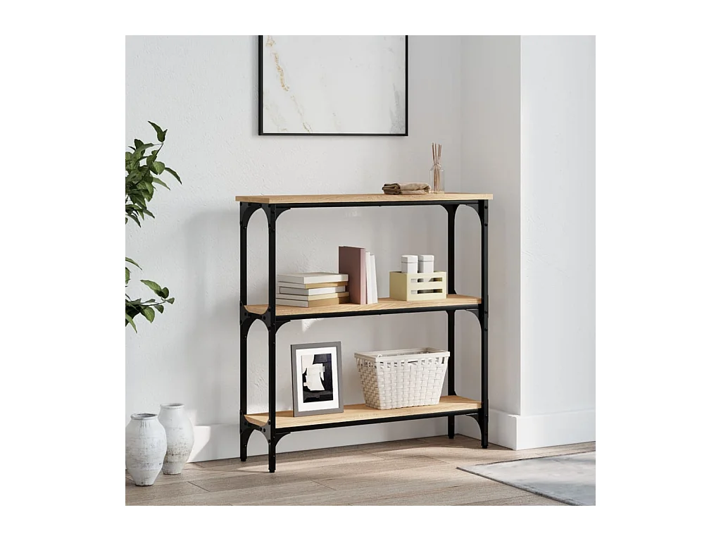 Console chêne sonoma 75x22,5x75 cm bois d'ingénierie OFR86136 BonneVie Meuble