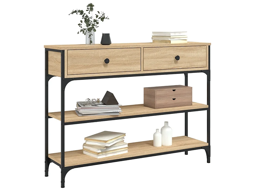 Mesa consola 100x25x75 cm derivados de madeira carvalho sonoma PT604393