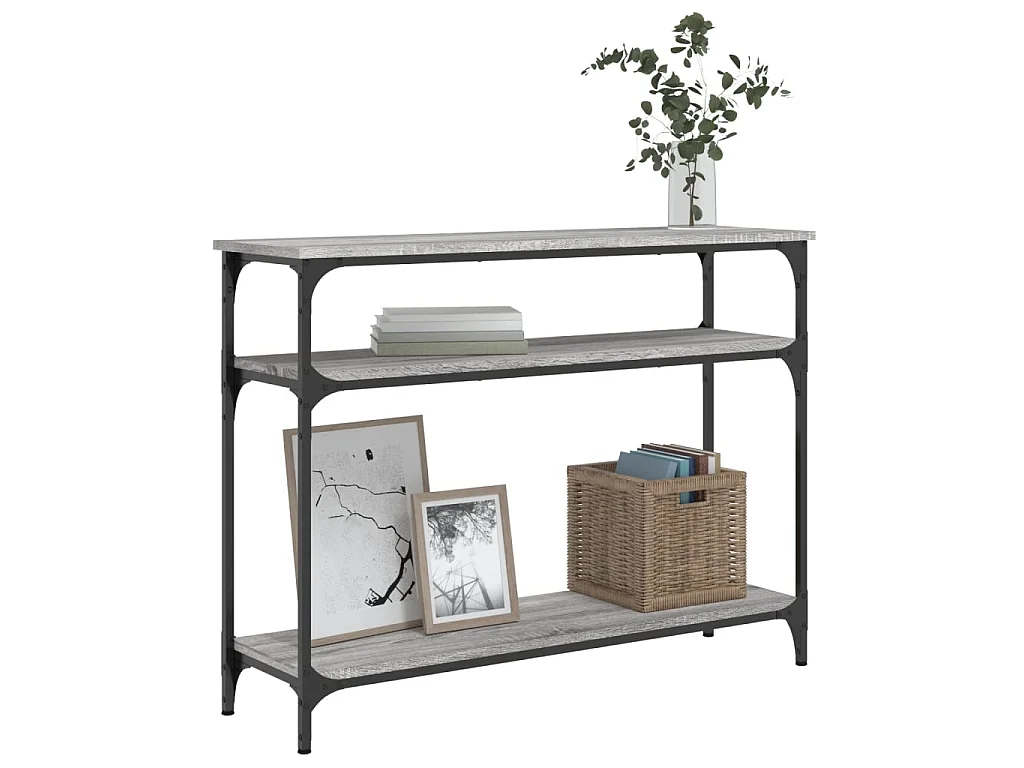 Console sonoma gris 100x29x75 cm bois d'ingénierie OFR52372 BonneVie Meuble