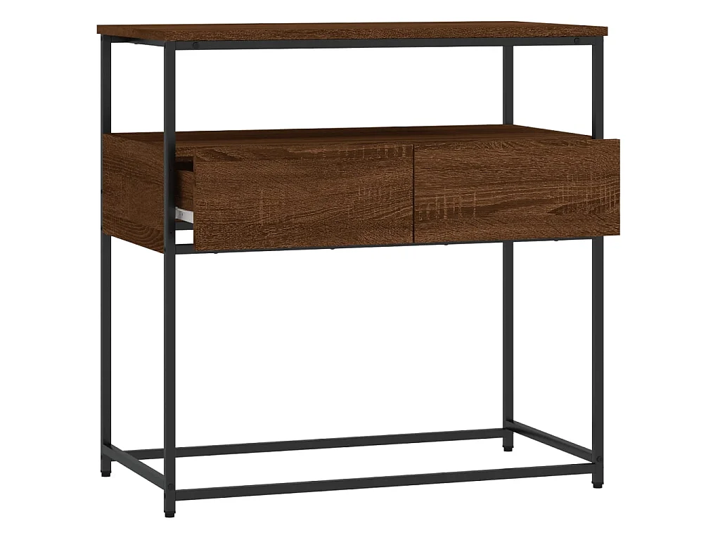 Console chêne marron 75x40x75 cm bois d'ingénierie OFR76952 BonneVie Meuble