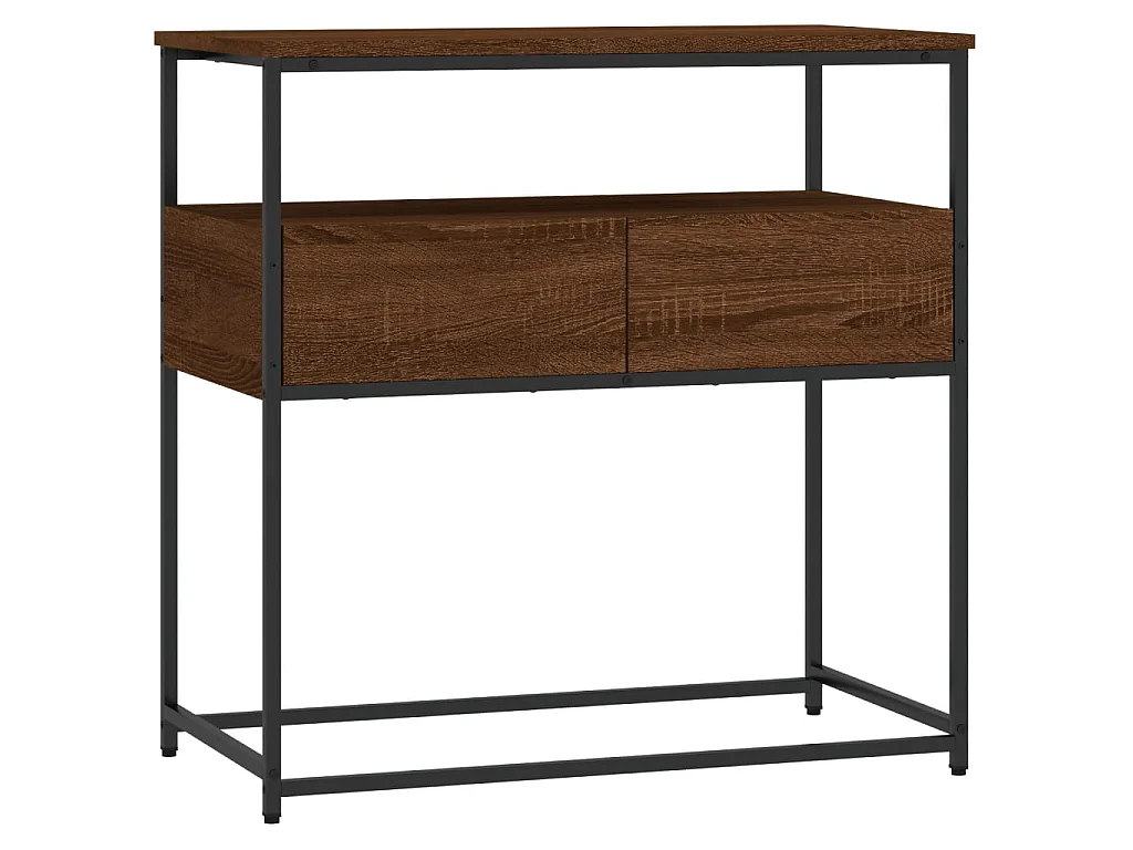 Console chêne marron 75x40x75 cm bois d'ingénierie OFR76952 BonneVie Meuble