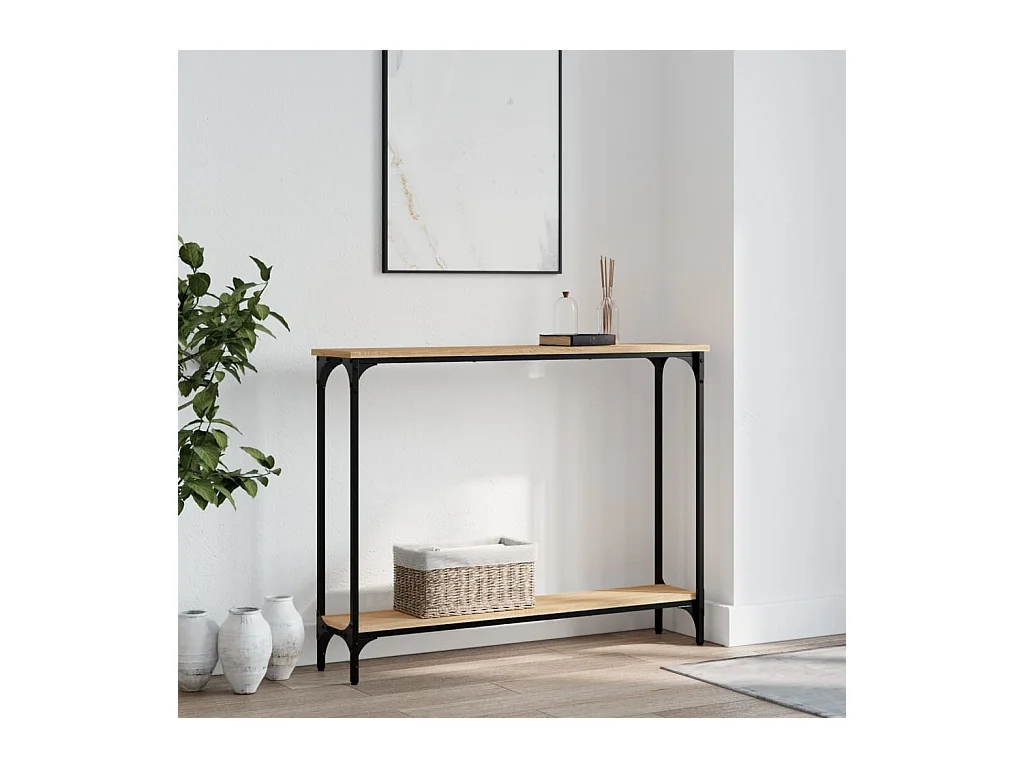 Mesa consola 100x22,5x75cm derivados de madeira carvalho sonoma PT997488
