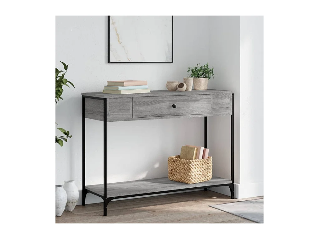 Console sonoma gris 100x34,5x75 cm bois d'ingénierie OFR66908 BonneVie Meuble