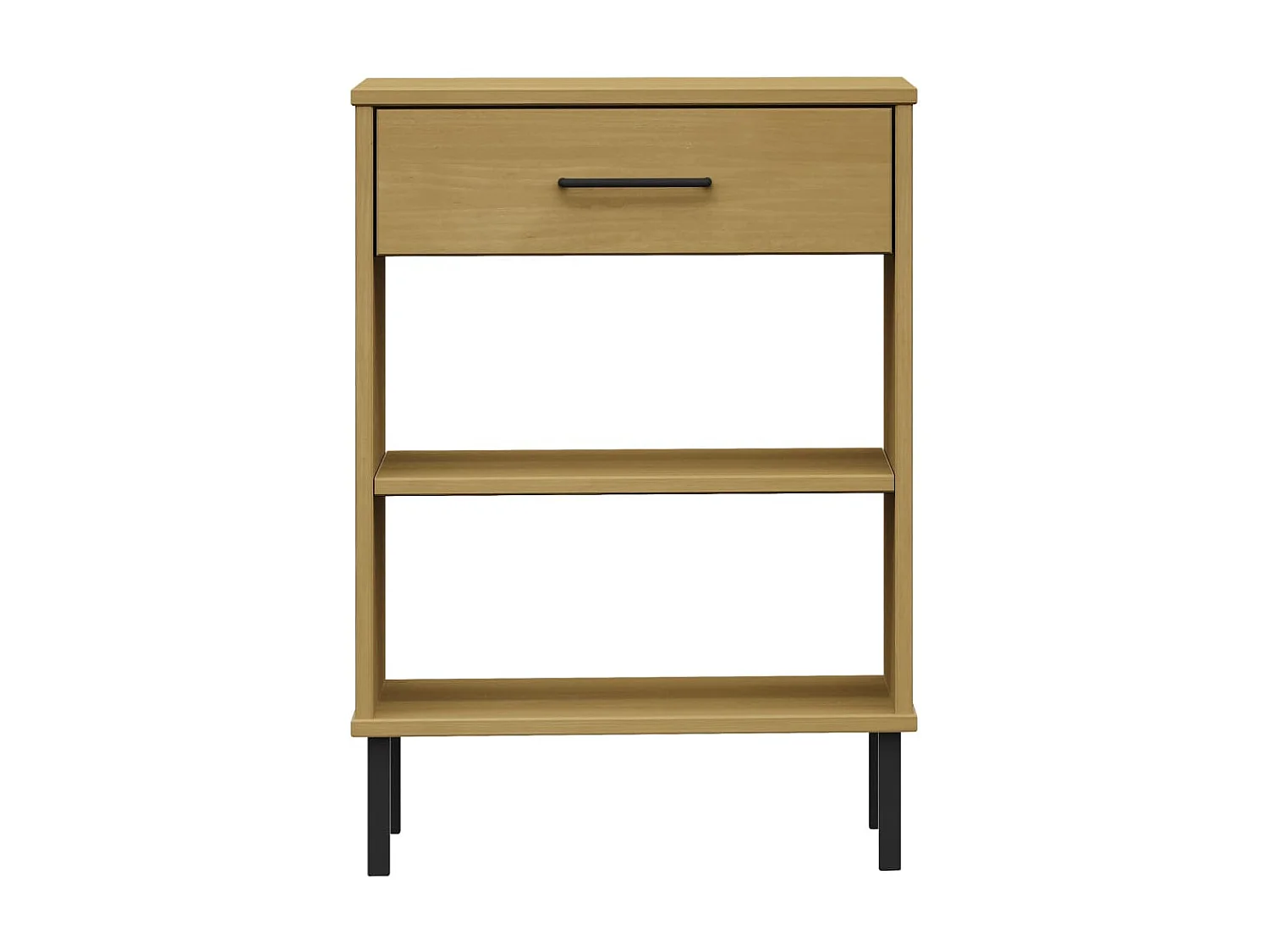 Armoire console avec pieds en métal Marron Bois pin massif OSLO OFR22611 BonneVie Meuble