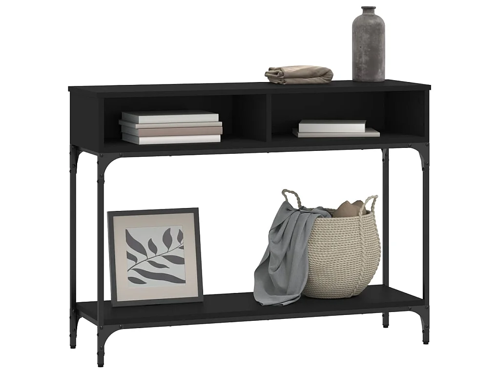 Console noir 100x30,5x75 cm bois d'ingénierie OFR54608 BonneVie Meuble