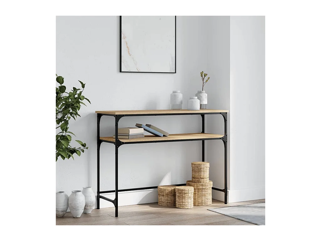 Console chêne sonoma 100x35,5x75 cm bois d'ingénierie OFR52159 BonneVie Meuble