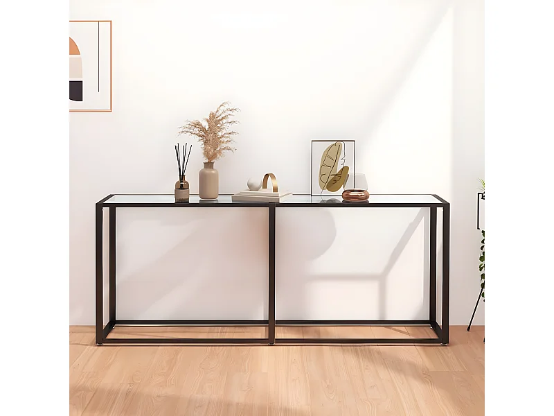 Konsolentisch,Flurtisch Transparent 180x35x75,5 cm Hartglas -gkd210264