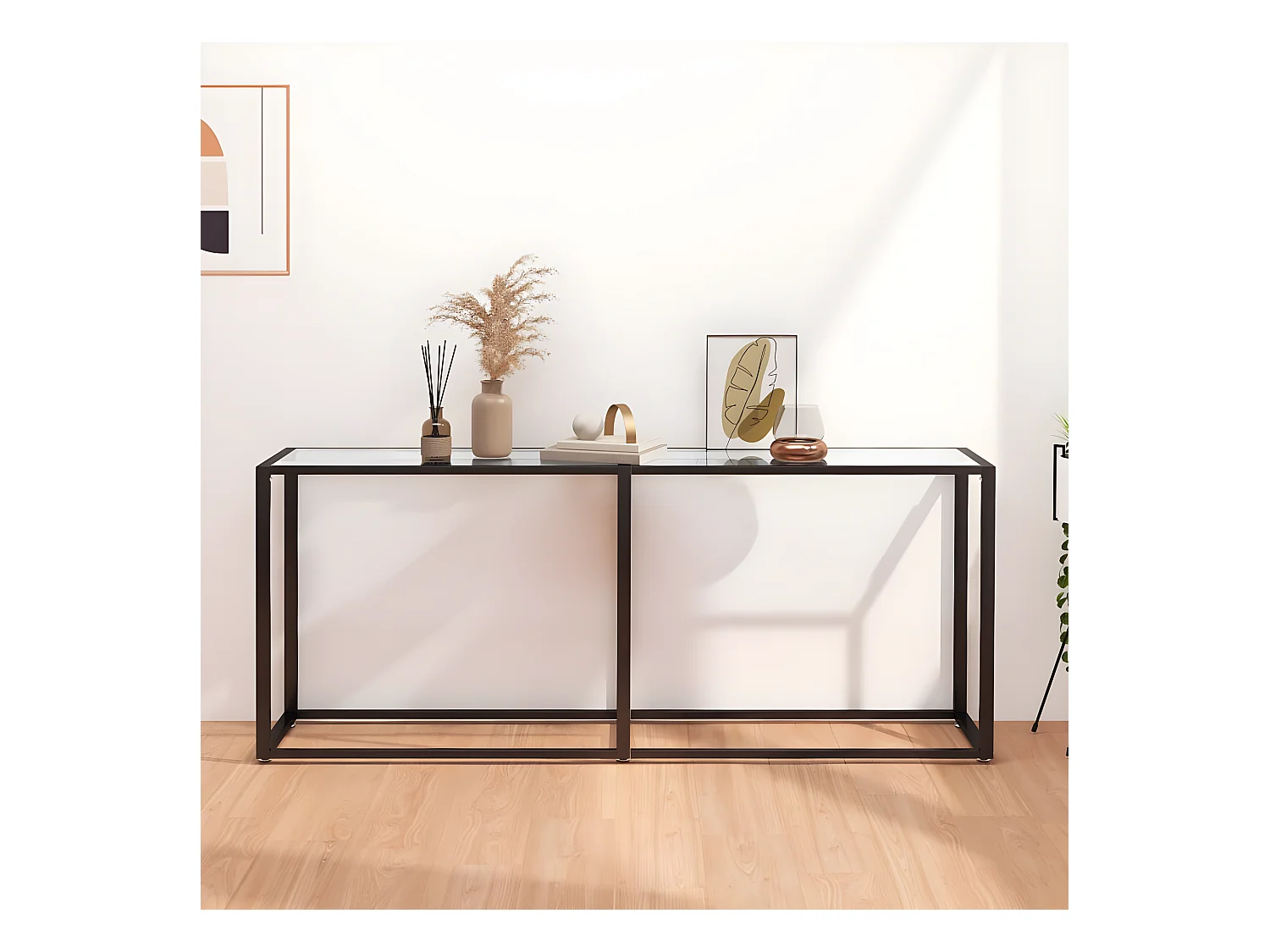 Console Transparent 180x35x75,5 cm Verre trempé OFR77687 BonneVie Meuble