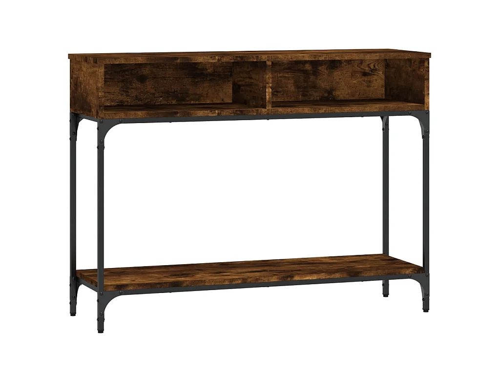 Mesa consola madera de ingeniería roble ahumado 100x30,5x75 cm ES376492