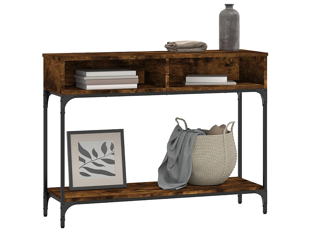 Console chêne fumé 100x30,5x75 cm bois d'ingénierie OFR60071 BonneVie Meuble