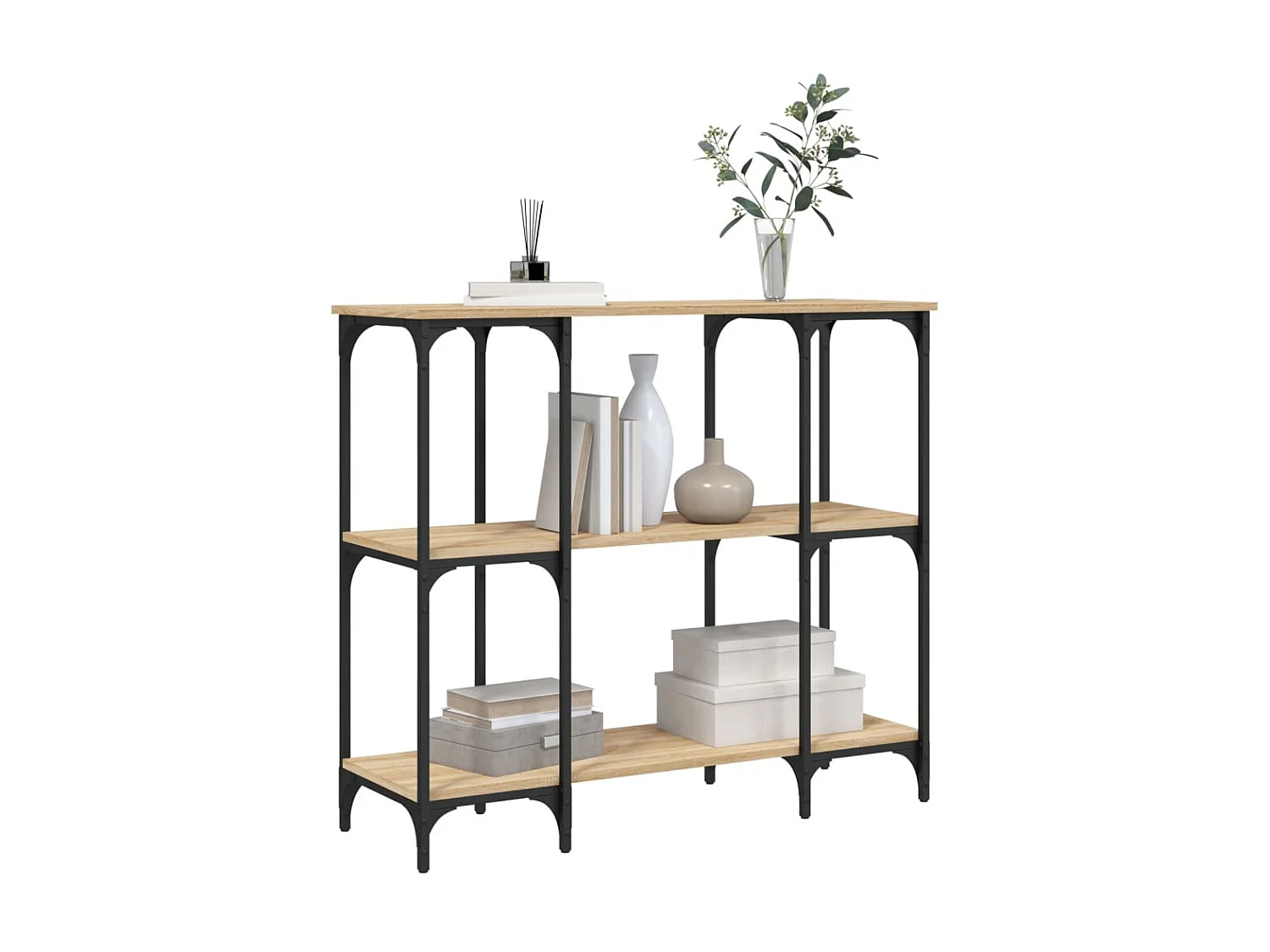 Console chêne sonoma 102x35x90 cm bois d'ingénierie OFR91169 BonneVie Meuble