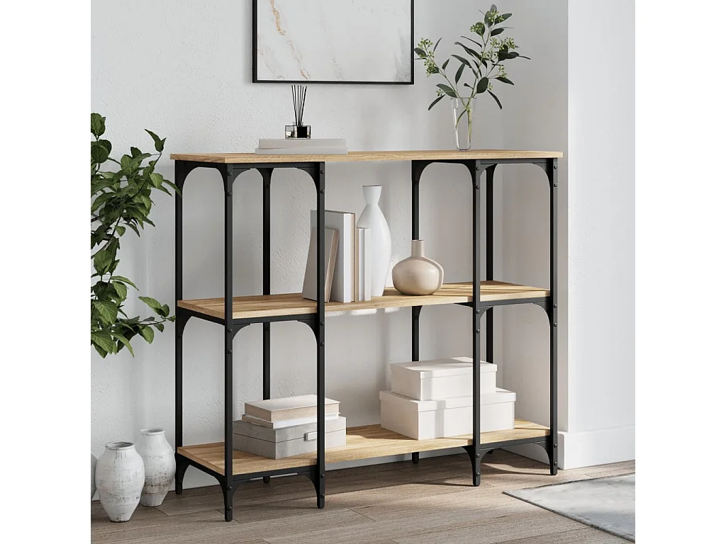 Console chêne sonoma 102x35x90 cm bois d'ingénierie OFR91169 BonneVie Meuble