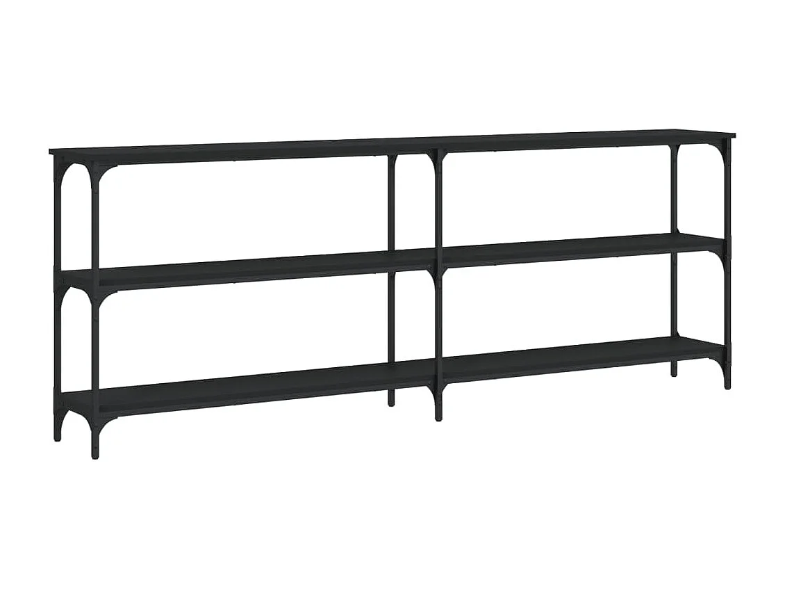 Console noir 200x29x75 cm bois d'ingénierie OFR73203 BonneVie Meuble