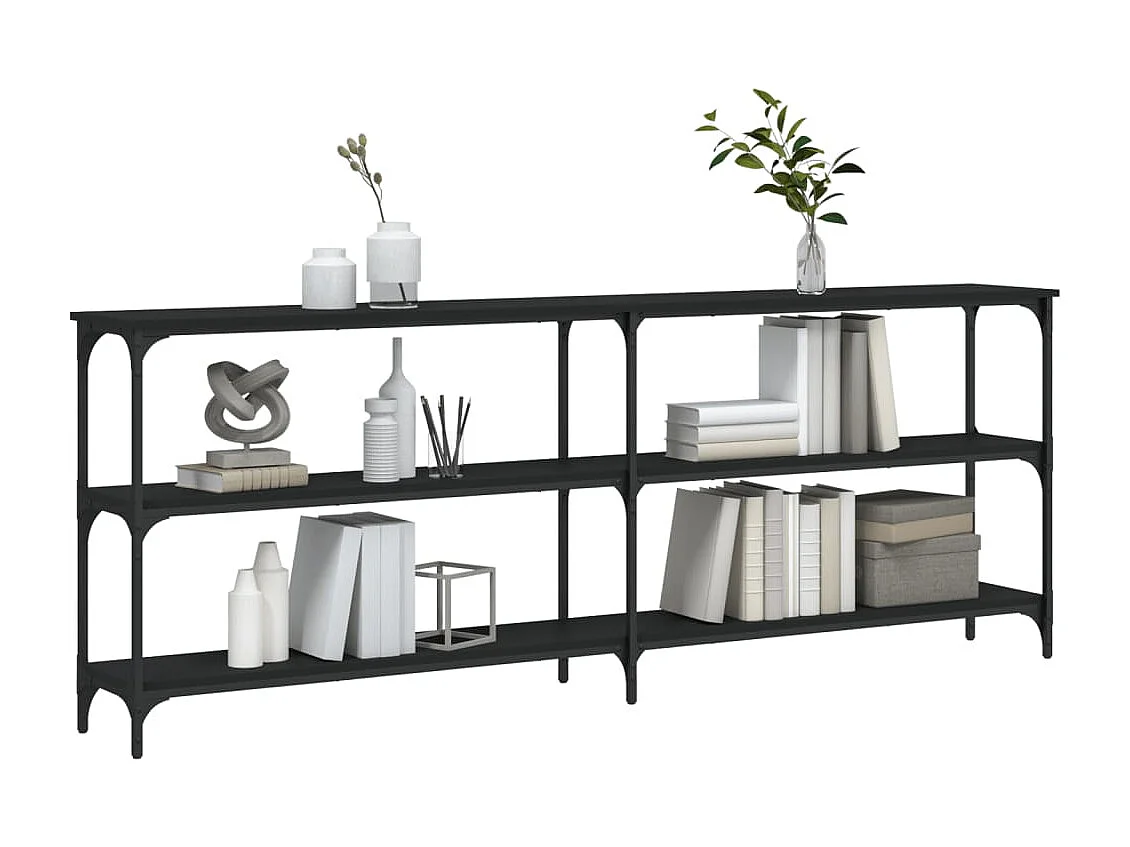 Console noir 200x29x75 cm bois d'ingénierie OFR73203 BonneVie Meuble