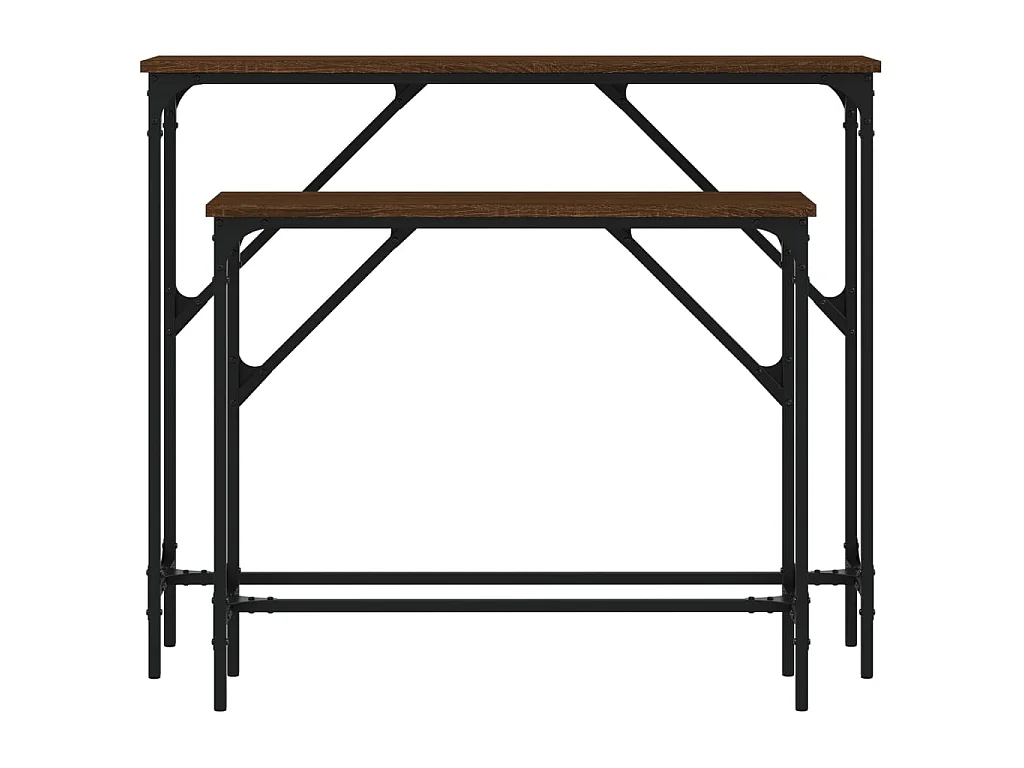 Mesas consolas 2 unidades madera de ingeniería marrón roble ES963848