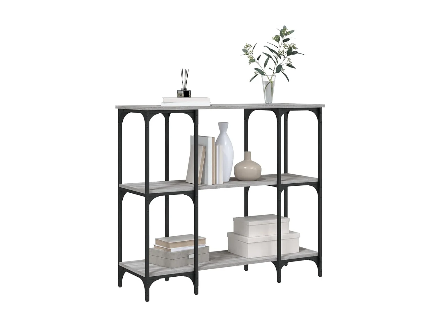 Console sonoma gris 102x35x90 cm bois d'ingénierie OFR83659 BonneVie Meuble