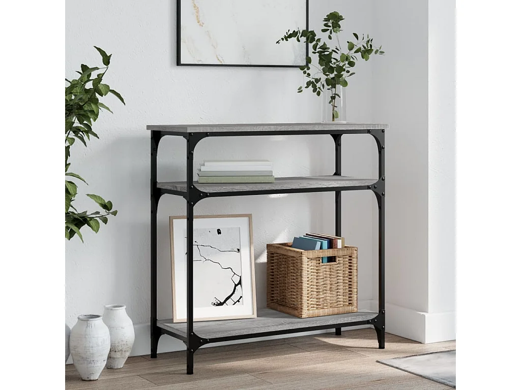 Console sonoma gris 75x29x75 cm bois d'ingénierie OFR96587 BonneVie Meuble