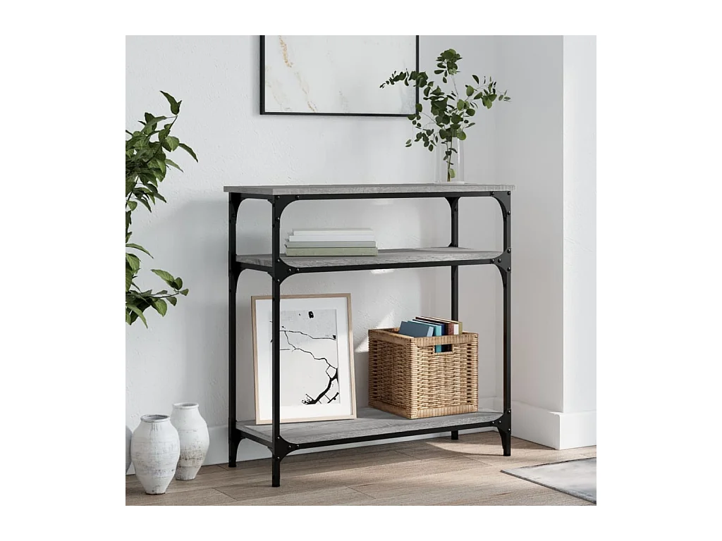 Console sonoma gris 75x29x75 cm bois d'ingénierie OFR96587 BonneVie Meuble
