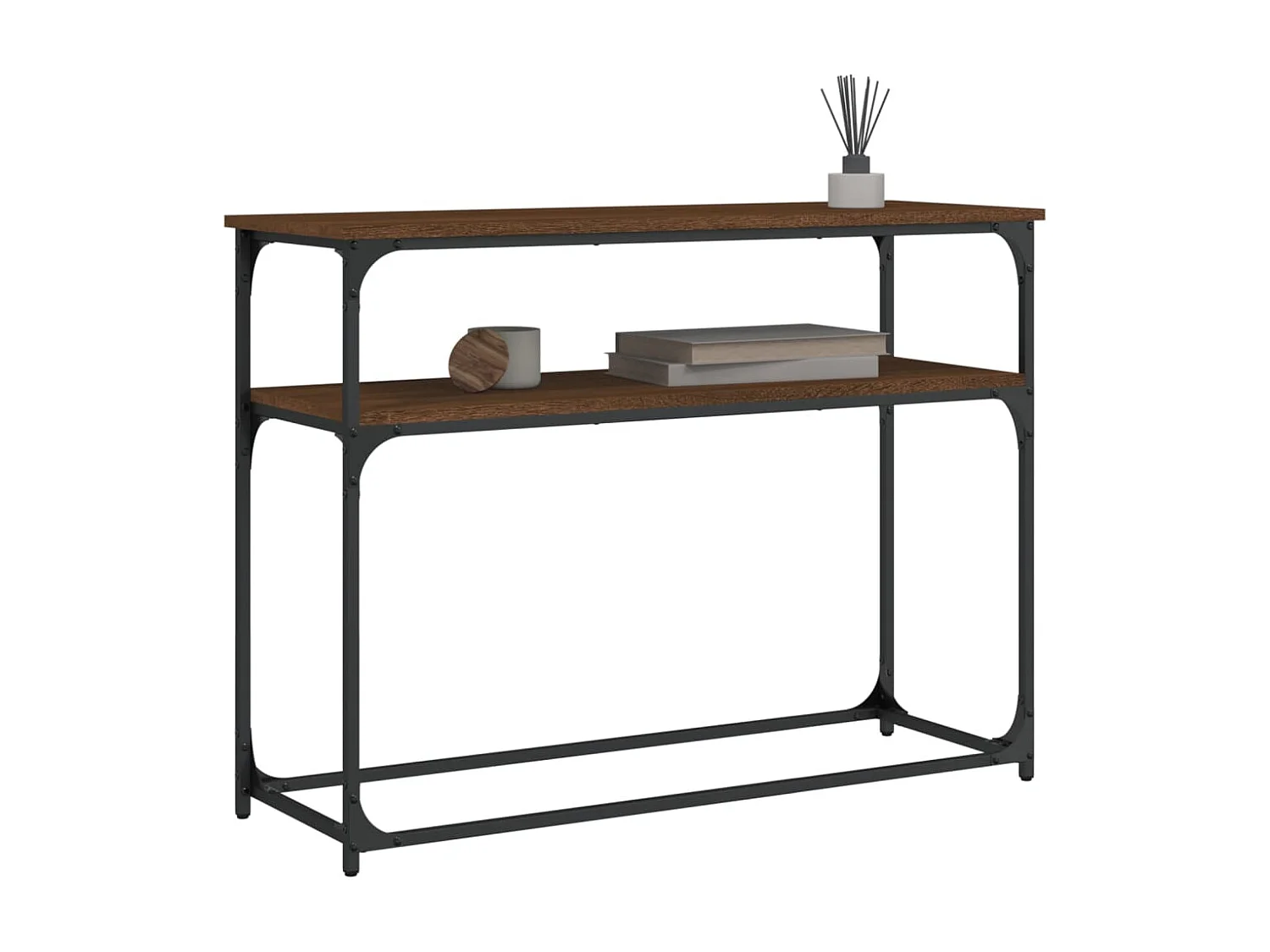 Console chêne marron 100x35,5x75 cm bois d'ingénierie OFR80235 BonneVie Meuble