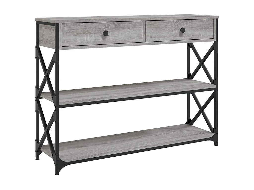 Console sonoma gris 100x28x75 cm bois d'ingénierie OFR93313 BonneVie Meuble