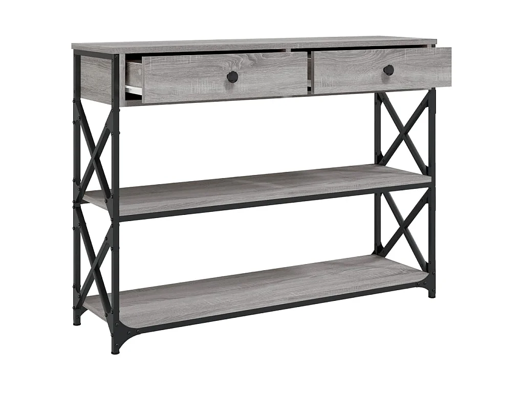 Console sonoma gris 100x28x75 cm bois d'ingénierie OFR93313 BonneVie Meuble