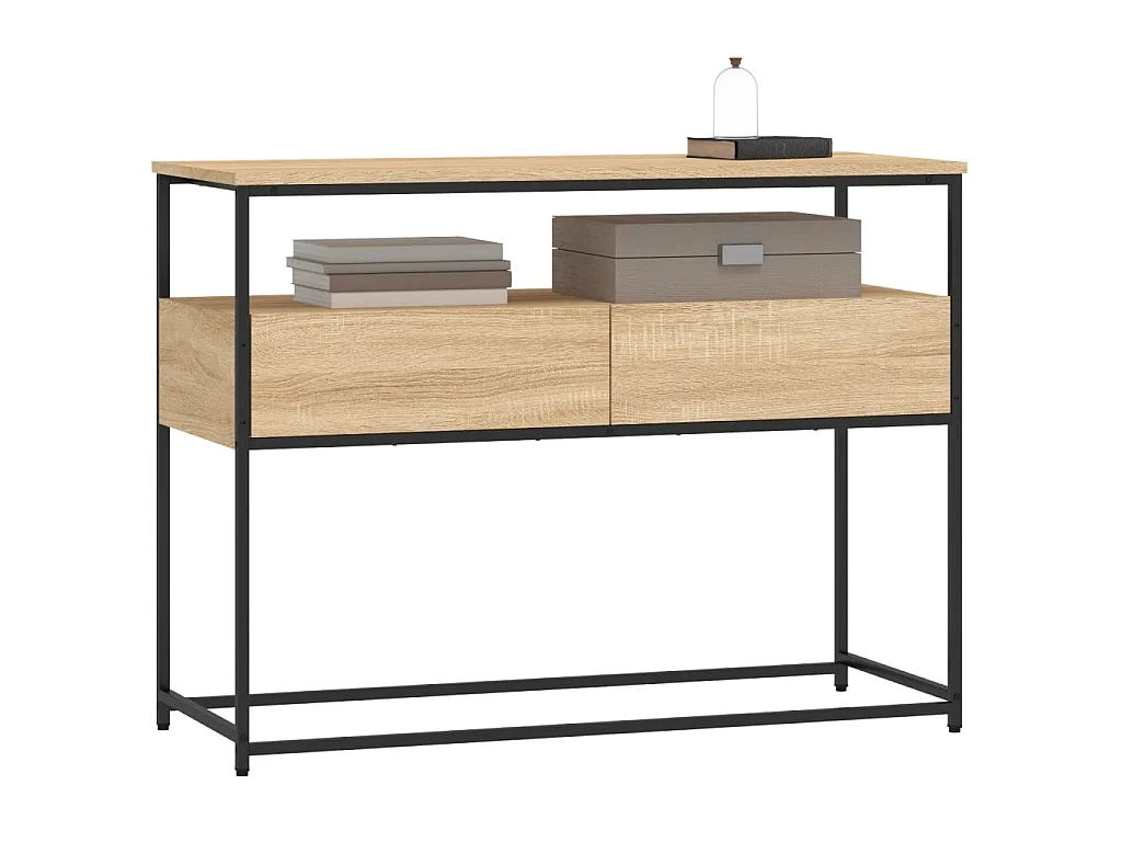 Mesa consola madera de ingeniería roble Sonoma 100x40x75 cm ES155316