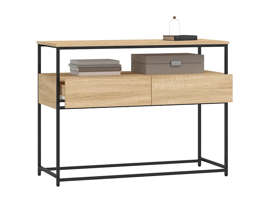 Console chêne sonoma 100x40x75 cm bois d'ingénierie OFR58460 BonneVie Meuble