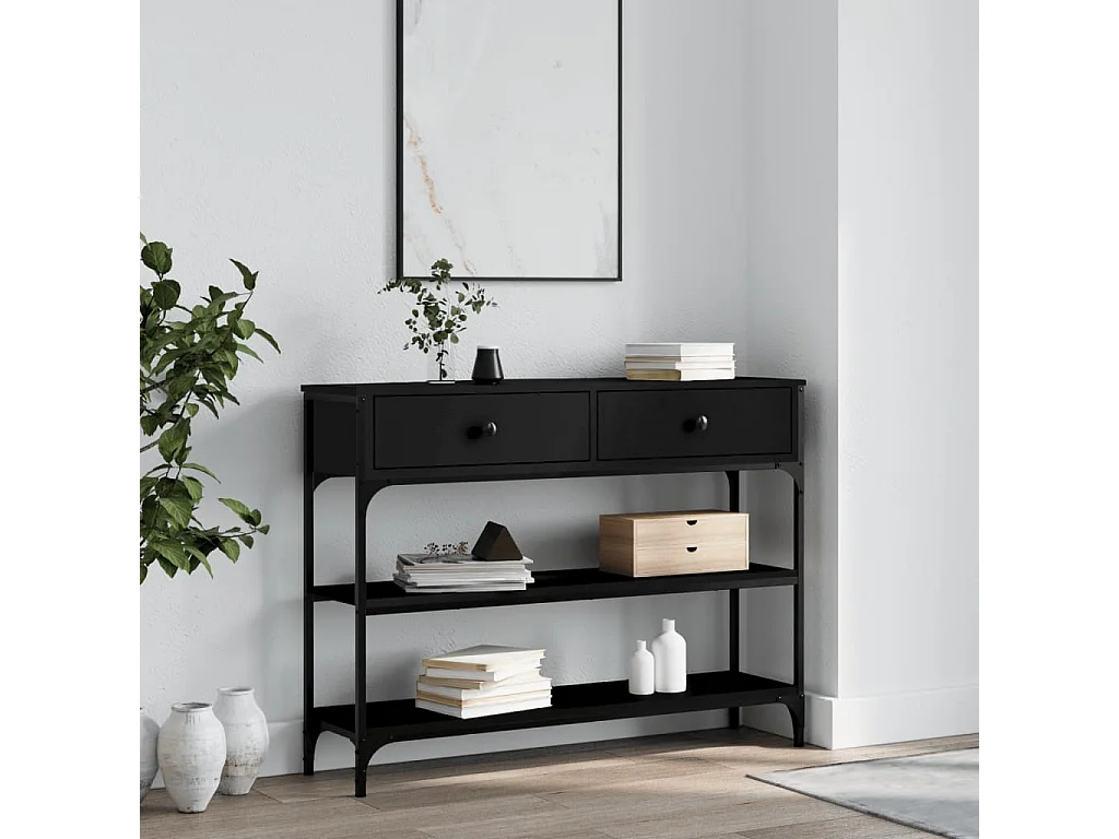 Konsolentisch,Flurtisch Schwarz 100x25x75 cm Holzwerkstoff -gkd796454