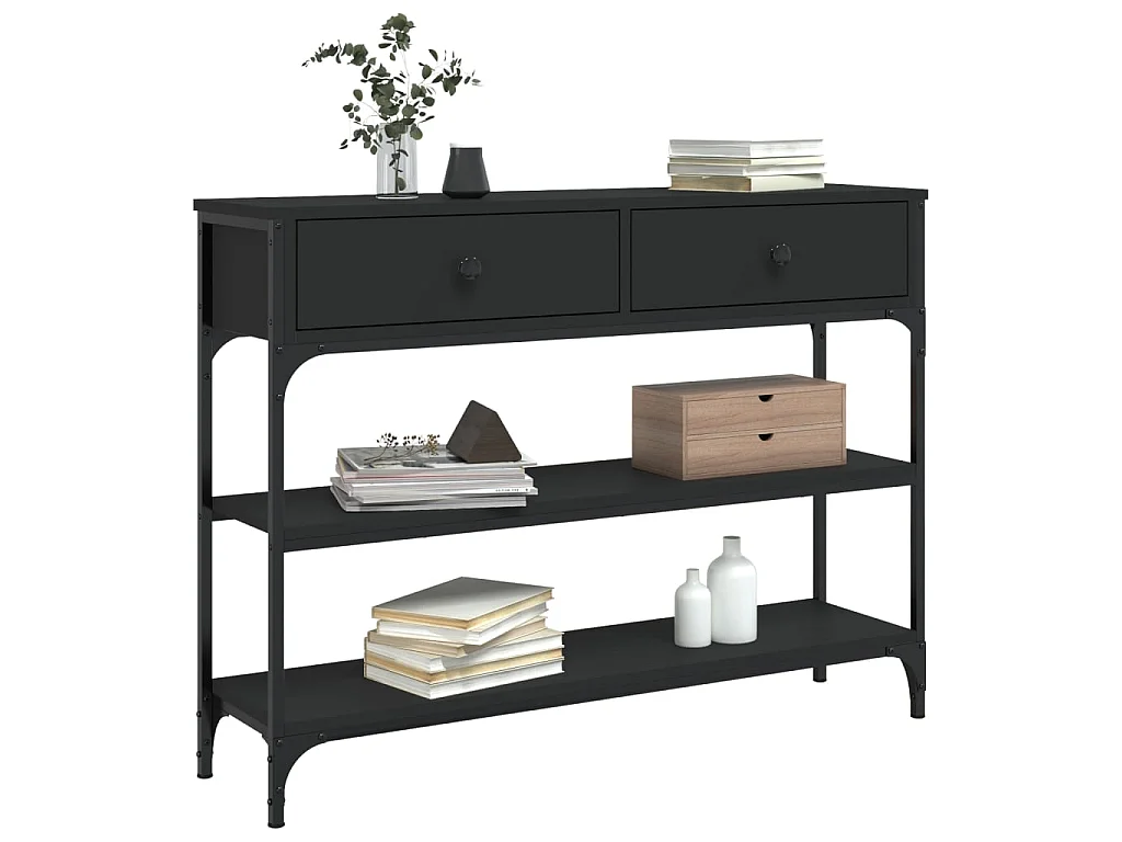 Konsolentisch,Flurtisch Schwarz 100x25x75 cm Holzwerkstoff -gkd796454