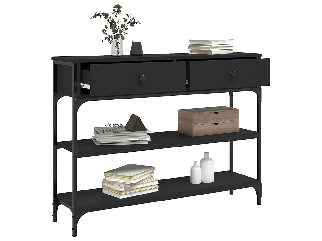 Konsolentisch,Flurtisch Schwarz 100x25x75 cm Holzwerkstoff -gkd796454