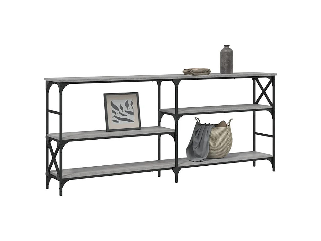 Console sonoma gris 180x29x76,5 cm bois d'ingénierie OFR46521 BonneVie Meuble