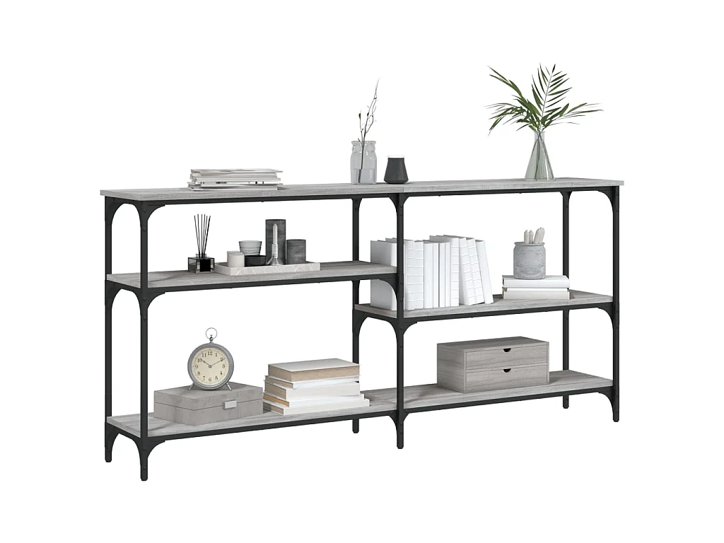 Console sonoma gris 160x29x75 cm bois d'ingénierie OFR70273 BonneVie Meuble